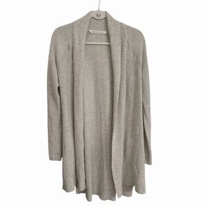 Athleta Horizon Wrap Cardigan Womens Medium Light Gray Linen Duster Sweater